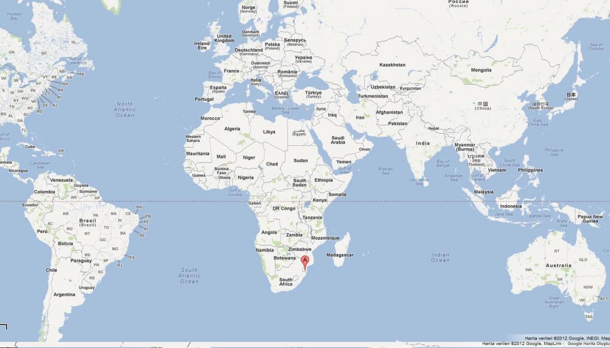 Свазиленд на мапи света
